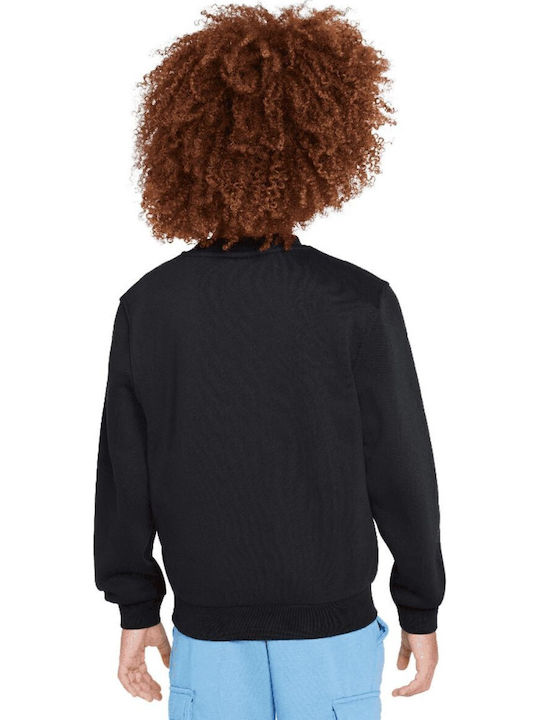 Fleece Kinder-Sweatshirt Schwarz Sportswear