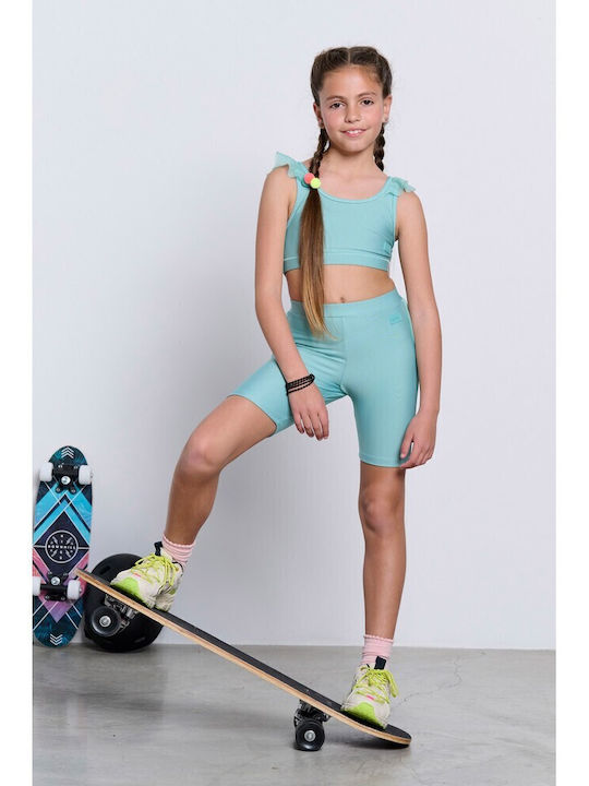 Kids Legging Sports Short Turquoise Pill