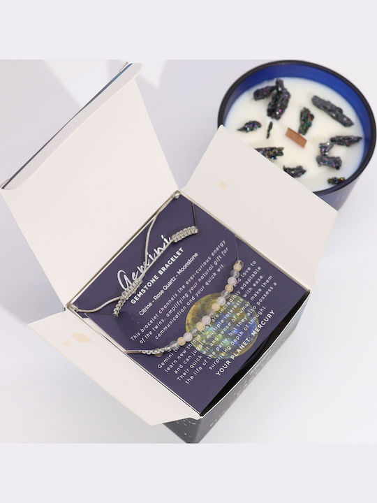 Sternzeichen Kerze Kristall Armband Mit Edelsteinen Zwilling