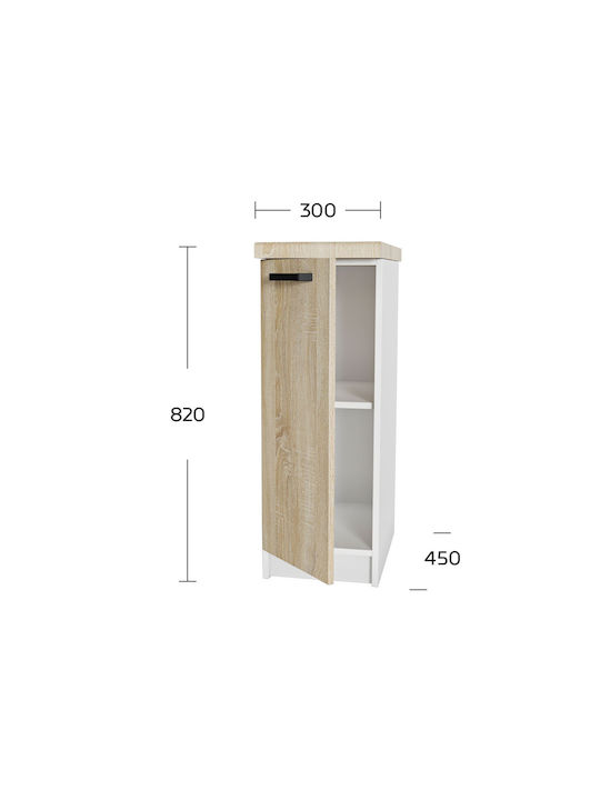 Anita Bodenständiger Küchenschrank mit Arbeitsplatte Sonoma 30x60x82cm