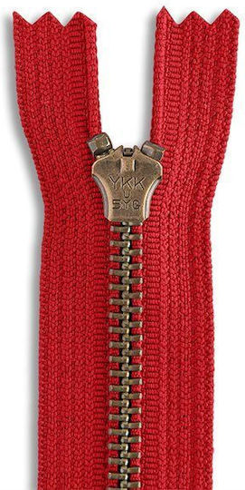YKK Reißverschluss Rot aus Metall 16cm.