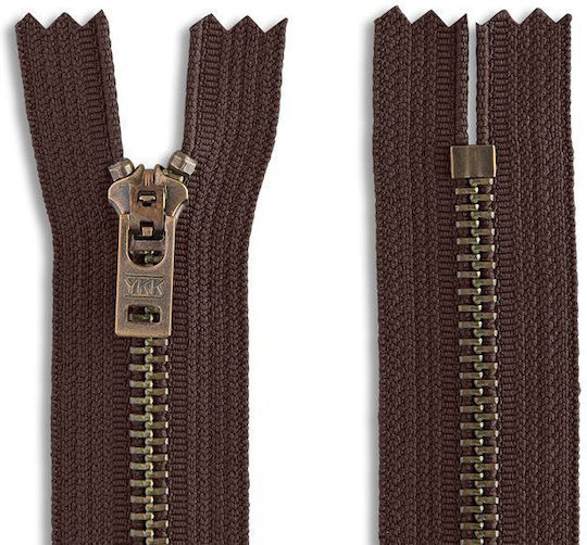 YKK Brown Metal Zipper Sewing Supply 23cm