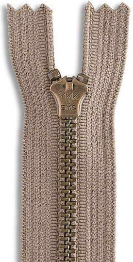 YKK Reißverschluss Braun aus Metall 60cm.