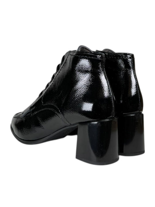Ghete De Damă Din Piele Cu Toc Mediu Negre