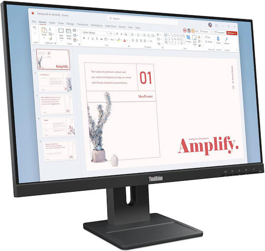 Lenovo ThinkVision E24-40 IPS Monitor 23.8" FHD 1920x1080 με Χρόνο Απόκρισης 4ms GTG