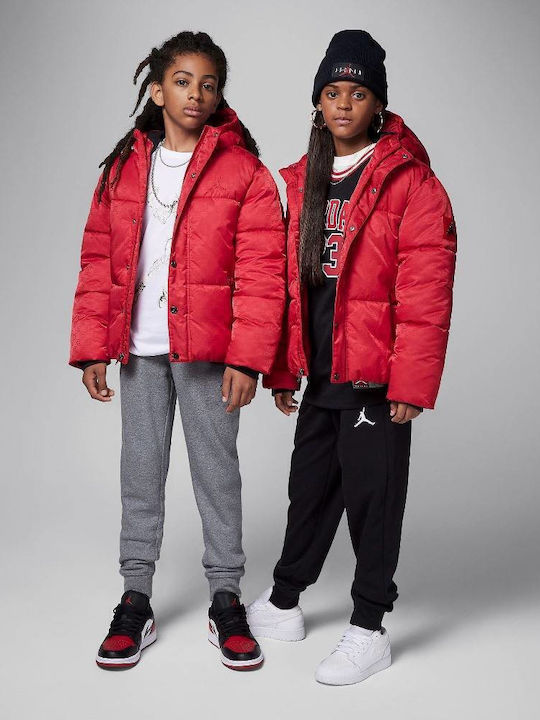 Kinder Sportjacke Kurz mit Kapuze Rot