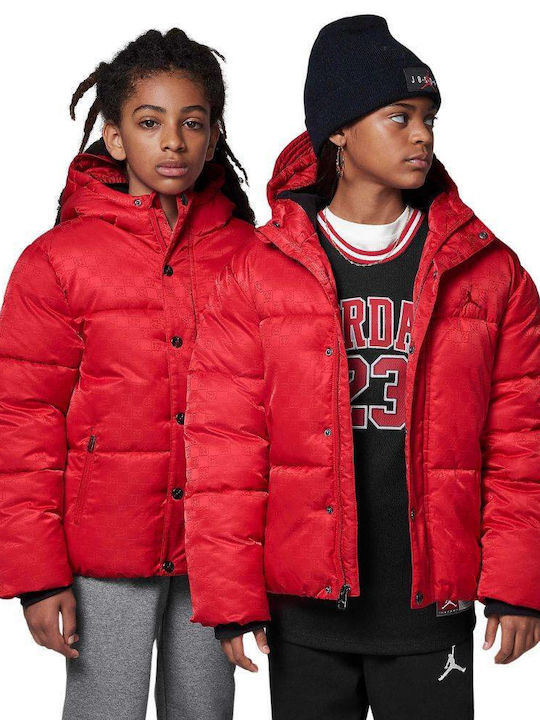 Kinder Sportjacke Kurz mit Kapuze Rot