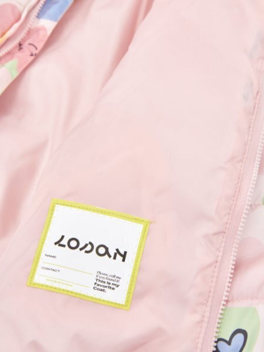 Kids' Quilted Jacket with Lining & Hood Multicolour