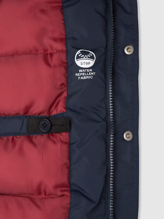 Kinder Parka Lang mit Kapuze Marineblau Goole Boy