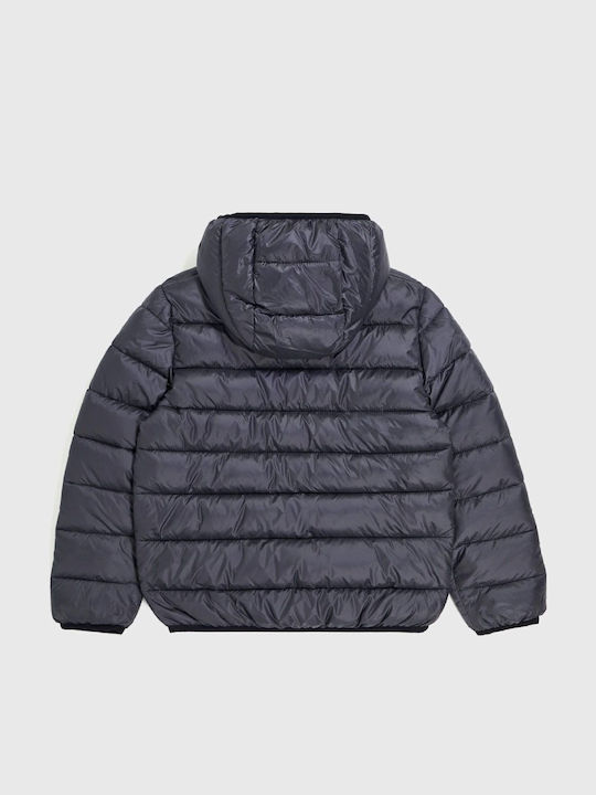 Παιδικό Casual Μπουφάν Κοντό με Κουκούλα Grey