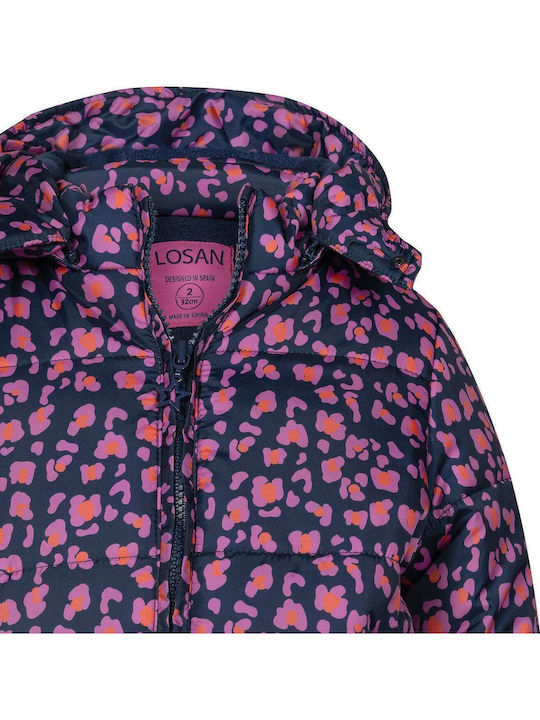 Kids Casual Short Coat with Hood Navy Blue