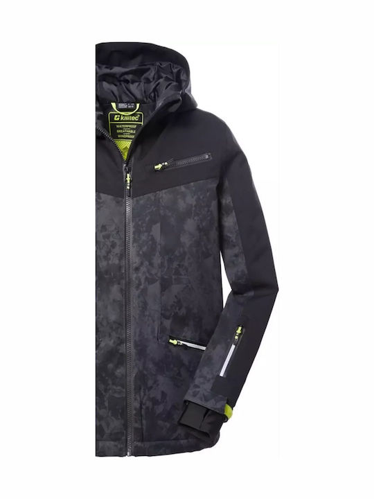 Waterproof Kids Casual Short Coat with Hood Grey