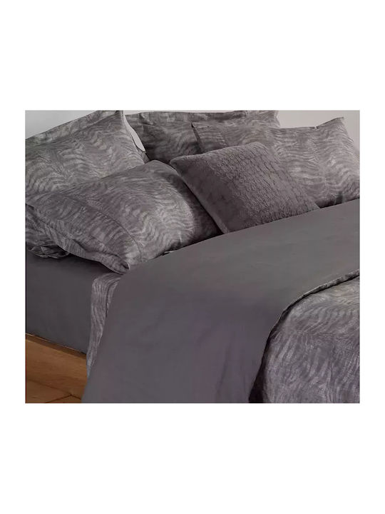Nef-Nef Homeware Duvet Cover Set Cotton Queen with 2 Pillowcases 240x230 Grey Grey Grey