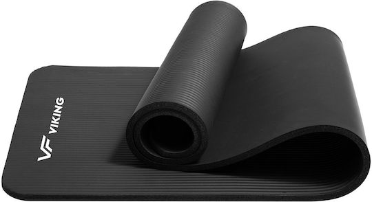 Viking Black Exercise Mat with Carry Strap (180x60x1.5cm)