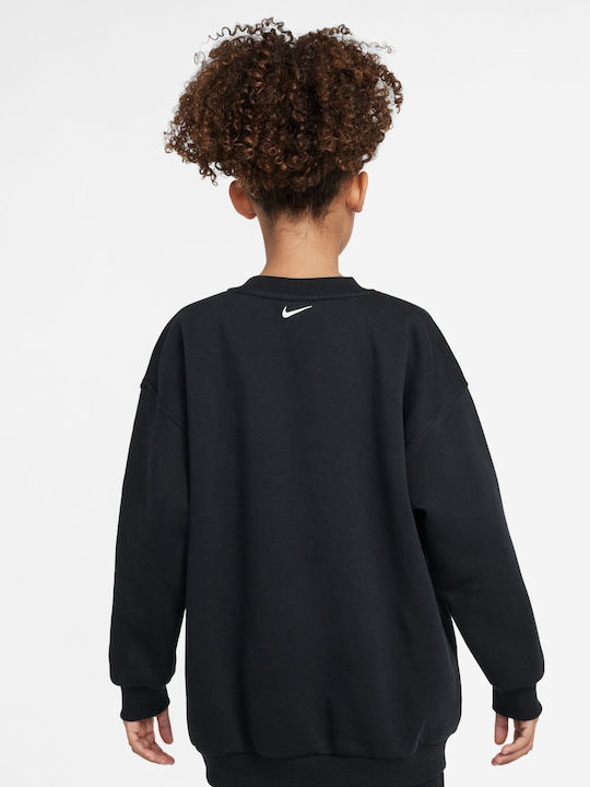 Fleece Παιδικό Φούτερ Μαύρο Sportswear Club