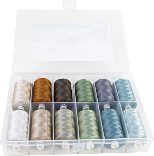 Set De Cusut Ață Mătase-Finisată Bumbac 12 Conuri X 1000 M Culori Neutre Ață Mătase-Finisată Bumbac 40 Sense Tradition Kit De Quilting Mettler
