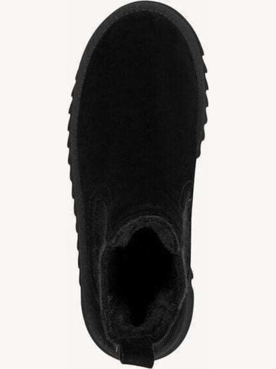 Leder Stiefeletten Damen Schwarz