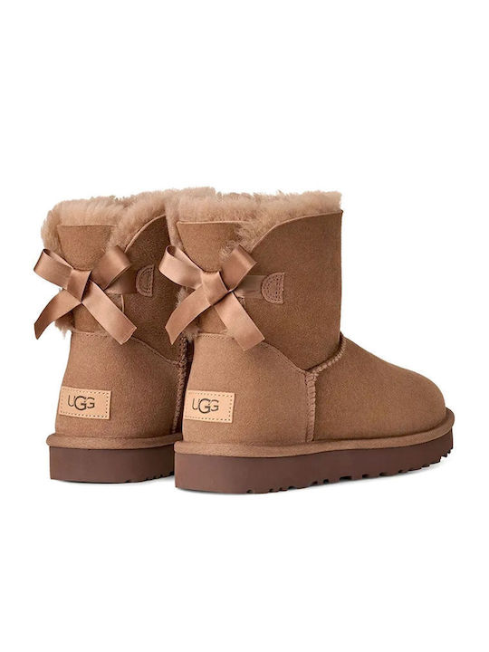 Bailey Bow Mini II Women's Ankle Boots with Fur Rocky Oak