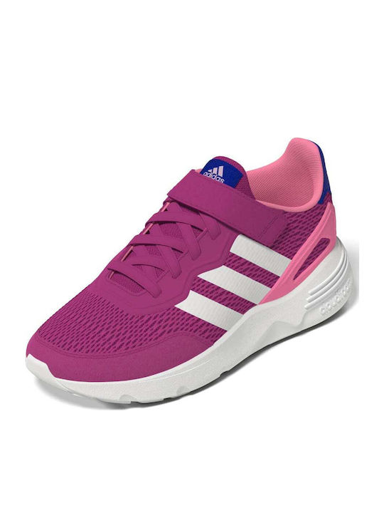 Nebzed Lifestyle Running Elastic Παιδικά Sneakers με Σκρατς Φούξια
