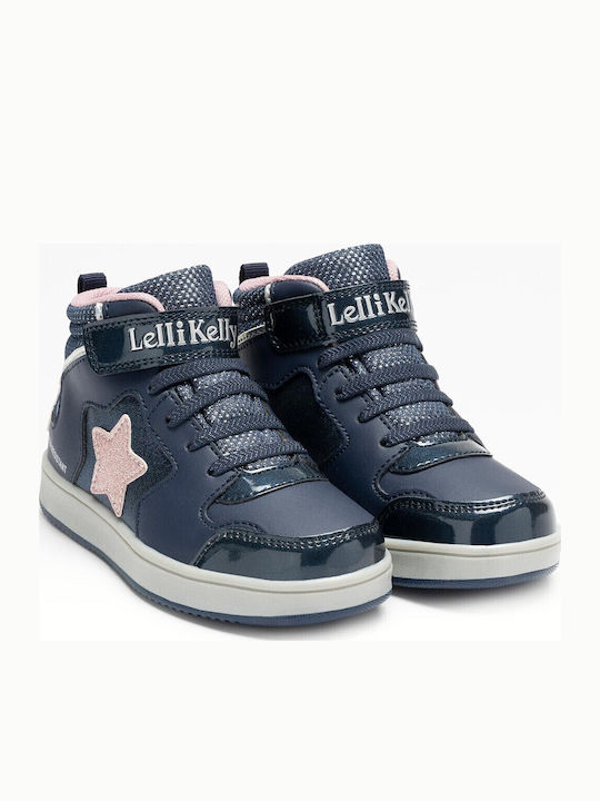 Kids Sneakers High with Scratch Blue