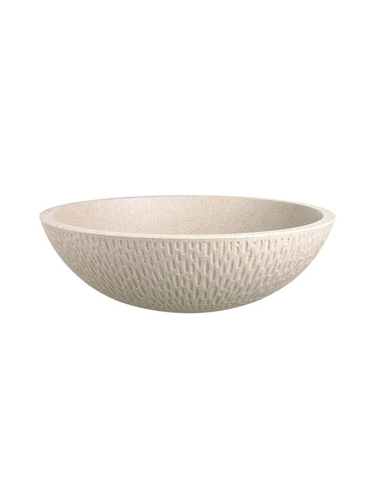 Icon Aufgesetztes Waschbecken Porzellan 41x41x13.5cm Beige