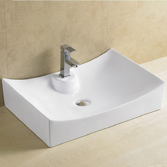 Ceramita F179 Deasupra Blatului Chiuvetă Porțelan 69x46x13cm Alb