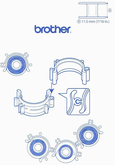 Set 10 Bobine Din Plastic + Suporturi Brother