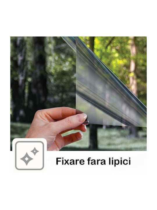 Siks Folie Reflectorizantă Pentru Interior Ferestre Efect Oglindă Protecție Solară Uv 45x300cm Gri Negru