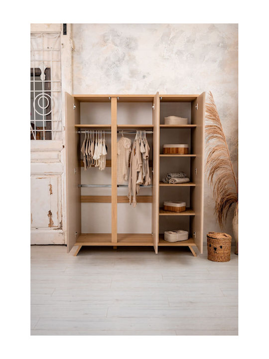 Τρίφυλλη Ντουλάπα Καφέ 136.2x50x175.7cm Τρίφυλλη Ντουλάπα Καφέ 136.2x50x175.7cm
