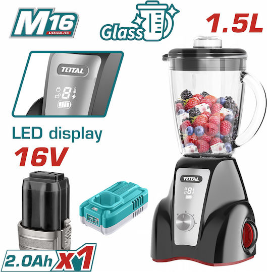 Total Blender with Glass Jug 1.5 lt 300W Black TJB052K