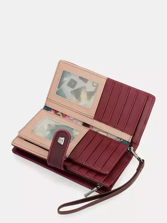 Large Fabric Women's Wallet Classic with RFID Burgundy