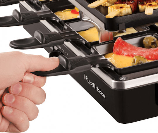 Russell Hobbs Επιτραπέζια Ηλεκτρική Ψησταριά Raclette Λείας και Αυλακωτής Πλάκας 1400W με Ρυθμιζόμενο Θερμοστάτη