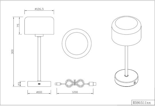 Trio Lighting Metal Lampă de masă LED cu Abajur Auriu și Bază