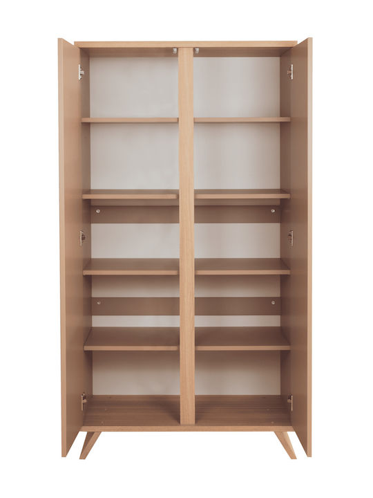 Δίφυλλη Ντουλάπα Καφέ 90x50x175.7cm Δίφυλλη Ντουλάπα Καφέ 90x50x175.7cm