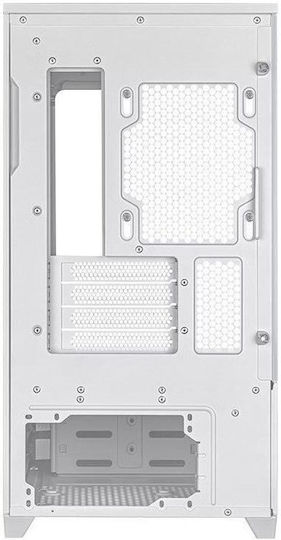 Asus Prime AP202 Gaming Mini Tower Computer Case with Side Window and ARGB Lighting White