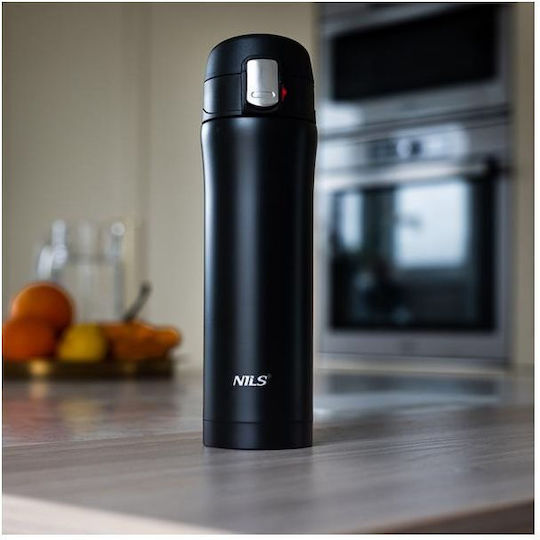 Nils Stainless Steel Thermos Bottle 430ml Black