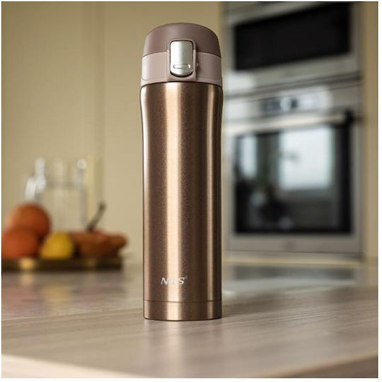 Nils Stainless Steel Thermos Bottle 430ml Gold