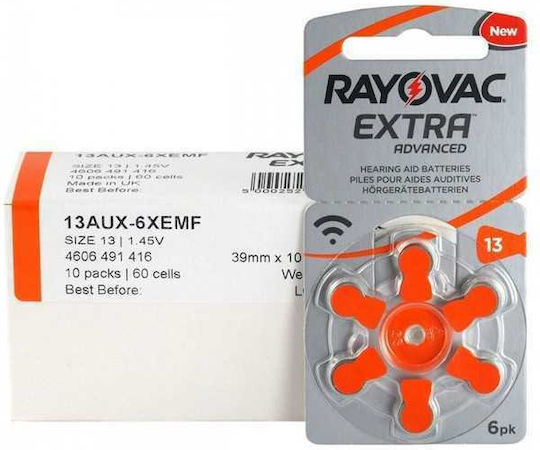 Rayovac Extra Advanced Μπαταρίες Ακουστικών Βαρηκοΐας 13 1.45V 60τμχ