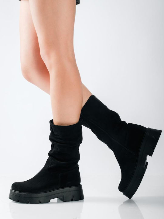 Suede Women's Ankle Boots Black
