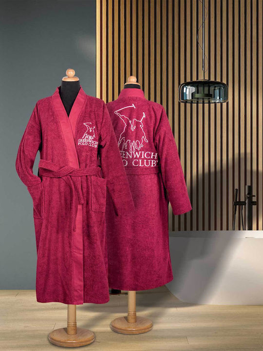 Greenwich Polo Club Essential 3210 Bademantel mit Kragen Bordeaux 420gr/m²