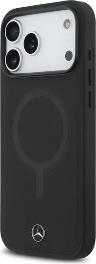 Mercedes-Benz Smooth Umschlag Rückseite Leder Schwarz (iPhone 17 Pro Max)