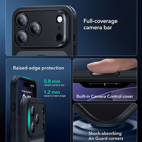 ESR Classic Hybrid Camera Umschlag Rückseite Silikon Schwarz (iPhone 17 Pro)