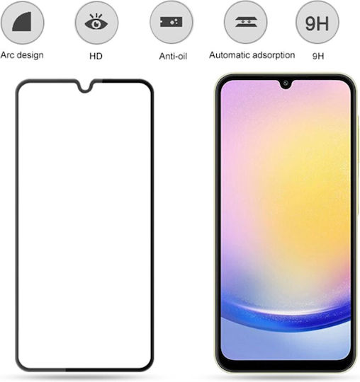 Пълно лепило Закалено стъкло за цялото лице Черен (Galaxy A25 5G)