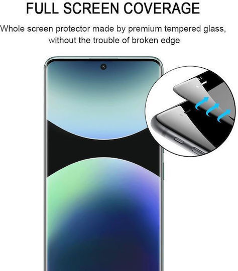 Xiaomi Redmi Note 14 Pro+ 5G Full Glue 9H HD 3D Curved Edge Tempered Glass Film Black