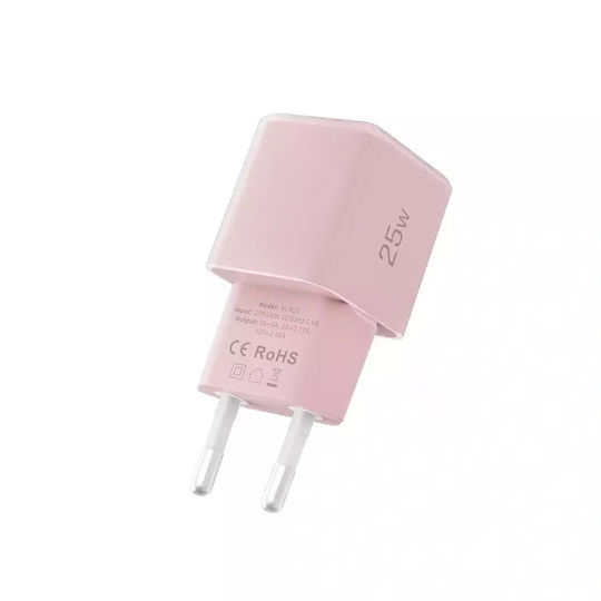 Tech-Protect Зарядно без кабел с USB-C порт 25W Power Delivery Розов (NCM25)