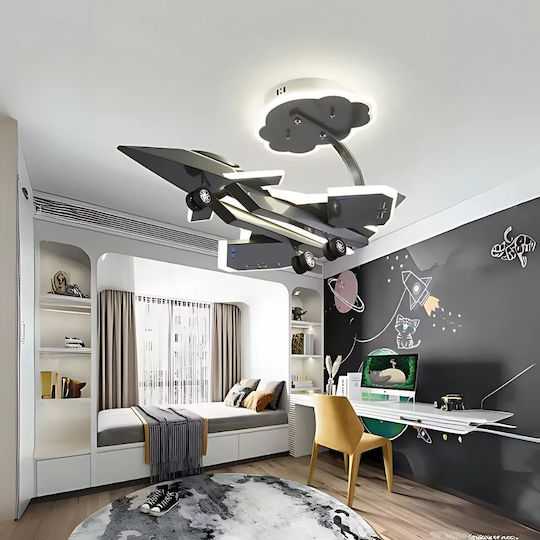 Alista Home Single-Light Kids Ceiling Light Mount Ceiling Light from Metal 100W with E27 Base Gray