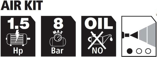 Stanley Τρόμπα Αυτοκινήτου Oilfree Air Kit Επαναφορτιζόμενη χωρίς Μπαταρία 230V
