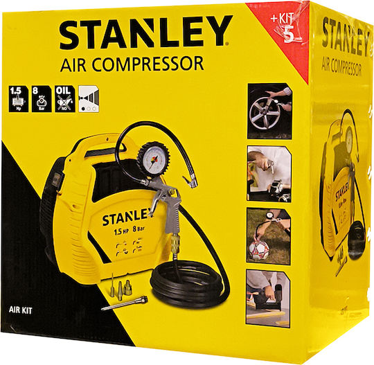 Stanley Τρόμπα Αυτοκινήτου Oilfree Air Kit Επαναφορτιζόμενη χωρίς Μπαταρία 230V