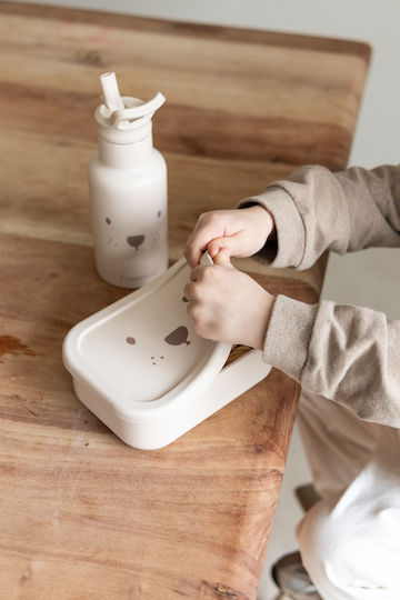 Kidzroom Sticlă Pentru Copii Termos Din Oțel Inoxidabil Cu Pai Bej 350ml