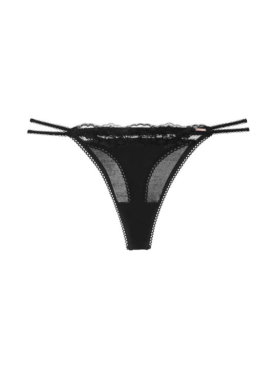 Women's Slip with Lace Black
